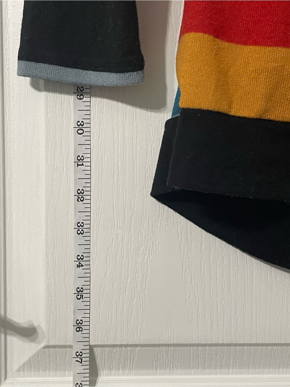 Striped Multicolor Crewneck Sweater w/Faux Button Detail - Picture 13 of 13